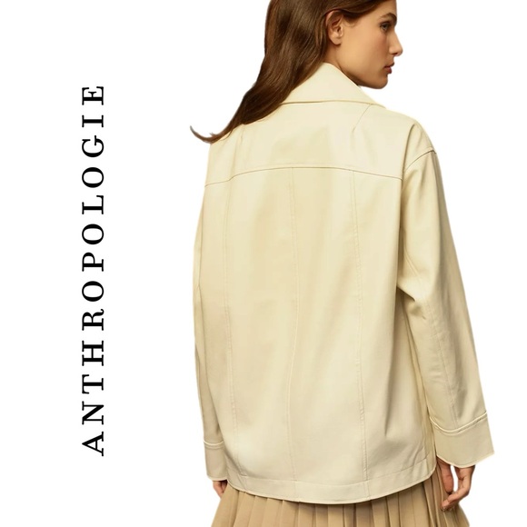 Anthropologie Jackets & Blazers - Anthropologie Maeve Faux-Leather Cocoon Blazer Jacket